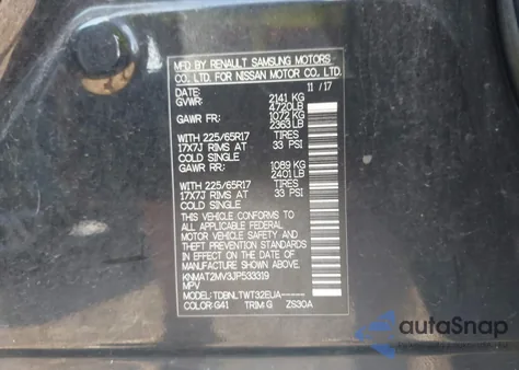 2018 Nissan Rogue Sv из США, поврежденный, VIN KNMAT2MV3JP533319